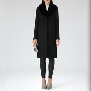 Reiss April Faux Fur Collar Coat